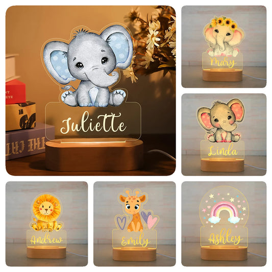 Personalized Children's Animal Night Light